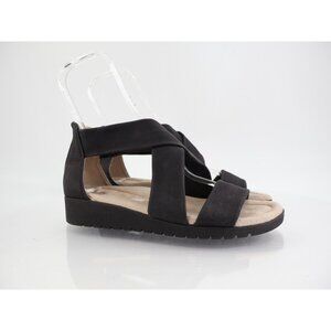 Earth Spirit Gelrun Cross Band Sandals Women's Size 9.5 Black Man Made Zip Shoes